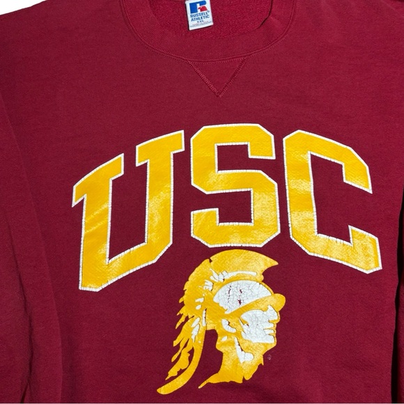 Vintage 90s Russell Athletic University Of Southern California Trojans CrewNeck - Picture 2 of 3